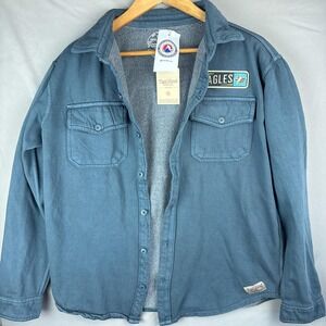 Colorado Eagles AHL Button Shacket Size Medium Blue American Hockey League NWT